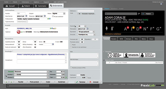 Prescription tab Praxislab